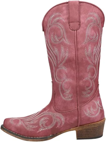 Vista 3 de ROPER Riley Riley Ronda Toe Casual Botas Mid Calf Tacón bajo 1-2" - Negro