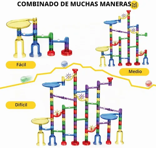 Vista 10 de Magicfly Marble Run, 127 piezas de canicas para niños, canicas de vidrio para niños