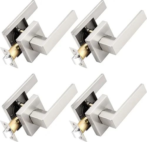 Vista 35 de Probrico Palanca de Paso Interior Negro Mate, Manija de Puerta de Pasillo y Armario sin Llave de Servicio Pesado, Herrajes de Interior Resistentes