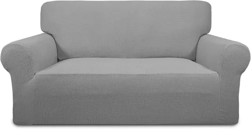 Vista 70 de PureFit Funda elástica para sofá biplaza, funda de sofá suave y antideslizante de jacquard de elastano, protector de muebles lavable con espuma