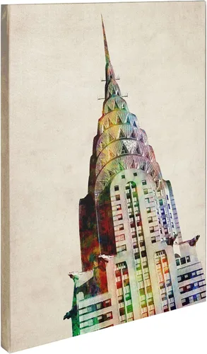 Vista 2 de Trademark Fine Art Lienzo de construcción Chrysler por Michael Tompsett, 14 x 19 pulgadas