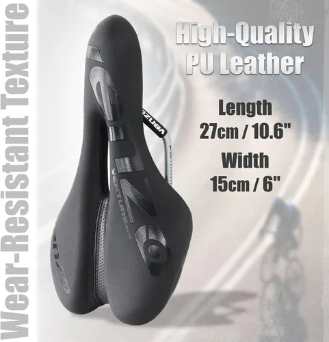 Vista 3 de Venzo Comfortable Saddle Bike Seat Soft & Durable Bicycle Seat for MTB, Road, Exercise, Trekking, Folding, Hybrid & Cruiser Bikes Breathable &