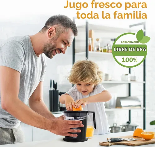 Vista 5 de LEBENLANG Exprimidor de naranjas eléctrico sin BPA – 27 onzas y 2 conos con control de pulpa I Exprimidor automático y eléctrico para cítricos