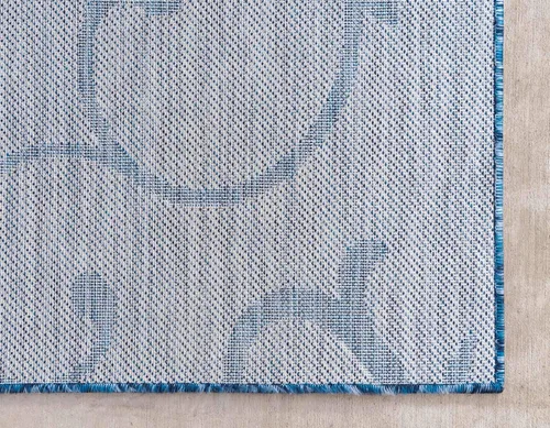 Vista 9 de Unique Loom Outdoor Botanical Collection - Alfombra rizada, 4 pies 1 pulgada x 6 pies 1 pulgada, rectangular, azul/marfil