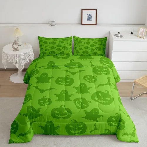 Vista 24 de Castle Fairy Spider Web Comforter Set,Happy Halloween Theme Hippie Bedding Sets for Kids Teens Adults,Black Spider Wild Animal Silhouette Comforter