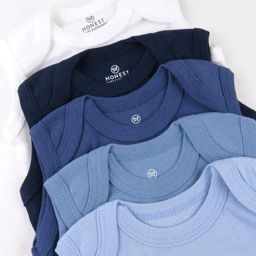 Vista 2 de HonestBaby Body sin mangas de algodón orgánico para bebé paquete múltiple