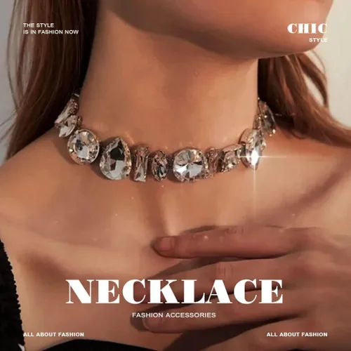 Vista 7 de JONKY Gargantilla con diamantes de imitación para mujer