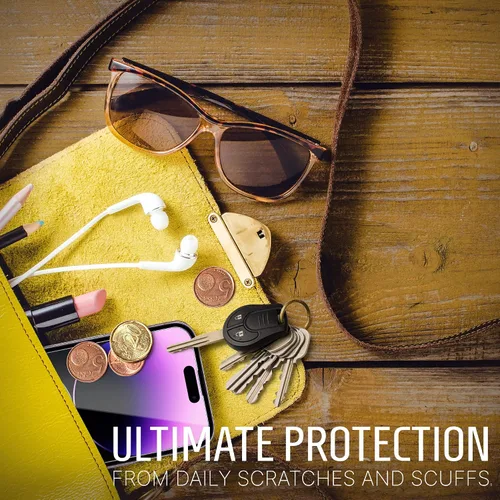 Vista 5 de Inskin Protector de pantalla de vidrio templado para iPhone 14 Pro Max de 6.7 pulgadas, paquete Ultimate 2+2 con protector de lente de cámara