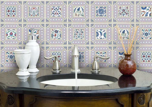 Vista 10 de IRI-GIRI Adhesivos para azulejos de loseta en muro Calcomanías de pared de vinilo impermeables de 4 x 4 pulgadas para cocina y baño Azulejos
