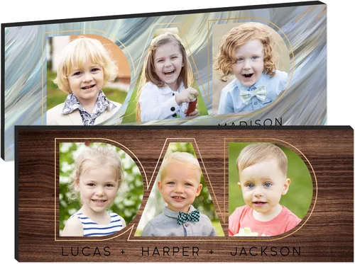 Vista 14 de Regalos para papá de hija, hijo – Dad Photo Sign personalizado con imágenes de niños – 11 x 5 pulgadas y 18 x 7 pulgadas – 10 colores de fondo