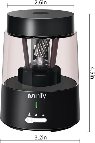 Vista 8 de Sacapuntas eléctrico, sacapuntas de lápiz, hoja resistente recargable con batería, sacapuntas para lápices de colores de 6-8 mm, parada automática