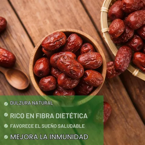 Vista 5 de Trxamzy Dátiles rojos chinos de azufaifo seco natural premium, sin OMG, 1 libra, para aperitivos, hornear, té, sopa