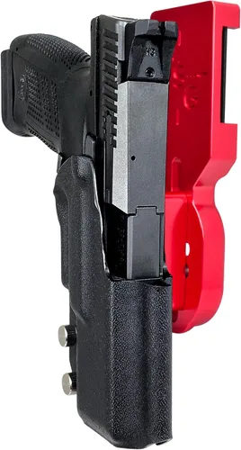 Vista 9 de Black Scorpion Outdoor Gear Funda de competición profesional resistente OWB Kydex compatible con CZ P-10 C 3Gun IPSC USPSA aprobado negro / negro