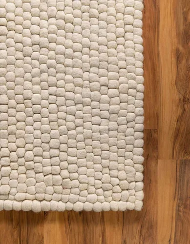 Vista 7 de Unique Loom Felt Ball Collection - Alfombra de área (8 x 10 pies, rectangular, marfil)