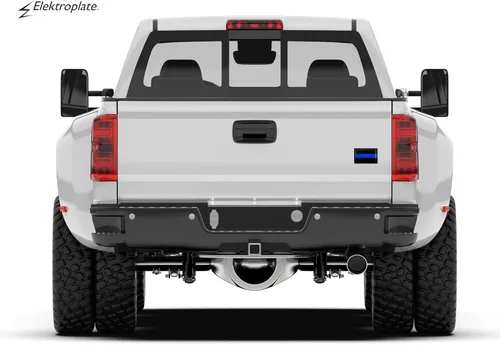 Vista 6 de Elektroplate Emblema negro de metal de línea azul delgada de policía para automóviles, camiones y todos los automóviles, ajuste universal de 3.8 x