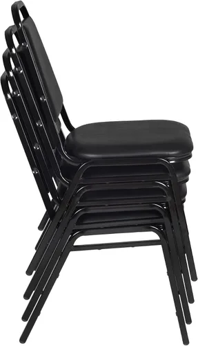 Vista 6 de Regency Silla apilable acolchada para restaurante – Silla de café y comedor tapizada de vinilo duradero con marco de metal para almuerzos