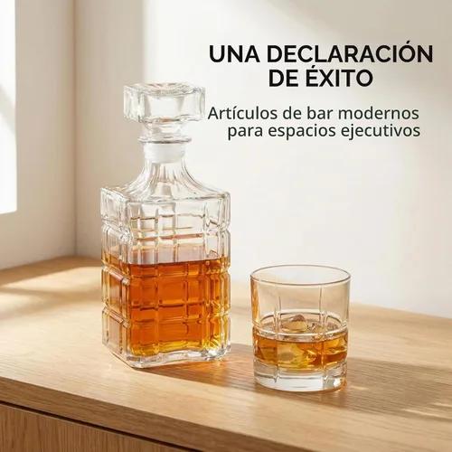 Vista 5 de Decantador de Whisky para Licor Escocés Bourbon o Vino - 25.4 fl oz