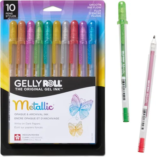 Vista 7 de Juego de bolígrafos de tinta en gel Sakura 37379 Gelly Roll en cartón con burbuja, 5 piezas, punta fina, colores surtidos