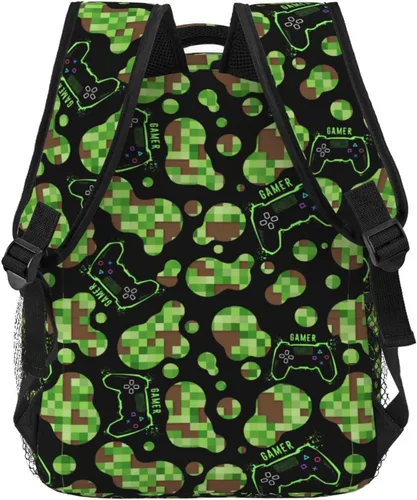 Vista 3 de Linda mochila para la escuela con estampado de vaca, mochila de leopardo, Camuflaje Game Dots, Mochilas de mochila
