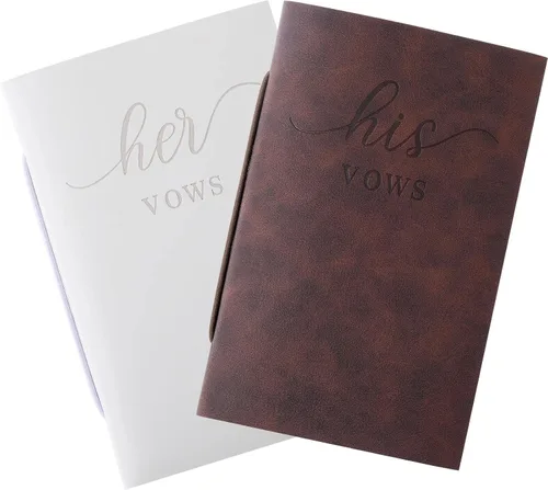 Vista 12 de 2 libros de votos de boda, para él y para ella, cuaderno de votos para boda, diario de votos de boda, libro oficial, 5.9 x 3.9 pulgadas, despedida