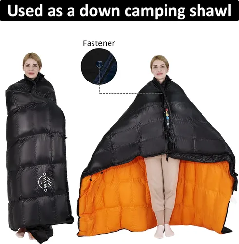 Vista 4 de 10°F 0°F 10°F 15°F Down Sleeping Bag for Adults,800/650 Fill Power,Ultralight Wearable 4 Season Cold Weather Rectangle Sleeping Bag for Camping
