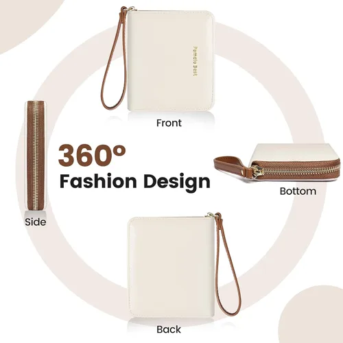 Vista 6 de Pomelo Best Cartera pequeña para mujer de cuero con bloqueo RFID 2025