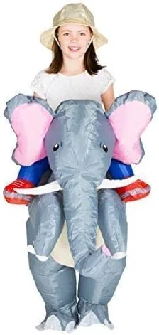 Vista 2 de Disfraz de elefante inflable para niños (edad 6 +)