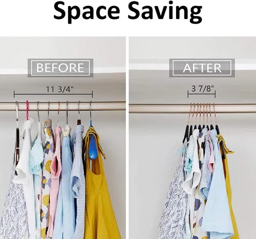 Vista 5 de VECELO Perchas de Terciopelo Premium para Ropa de Servicio Pesado (Paquete de 25) - Antideslizantes y que Ahorran Espacio con 6 Clips para Dedos