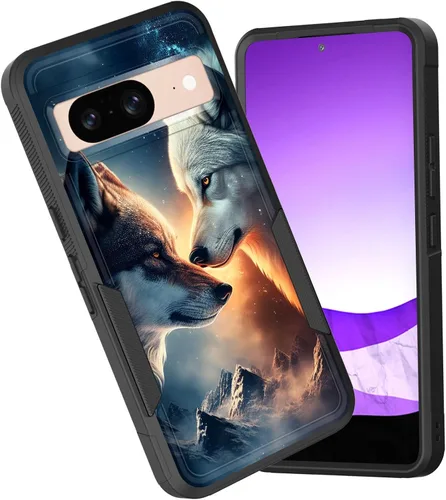 Vista 57 de Funda para Pixel 6A, funda híbrida de doble capa resistente a prueba de golpes de policarbonato duro de silicona suave TPU para Google Pixel 6A