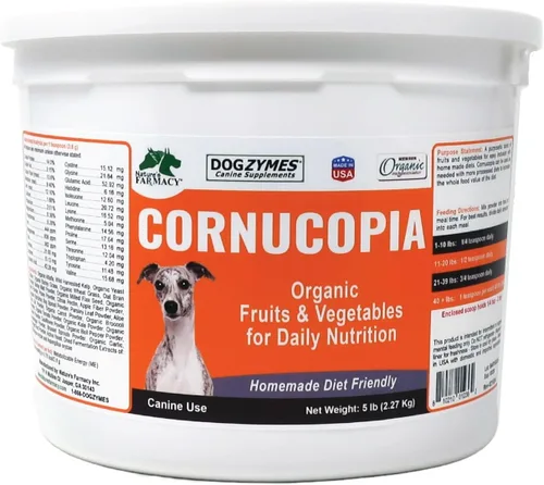 Vista 3 de Dogzymes Cornucopia - Mezcla orgánica patentada de verduras, frutas, brotes nutricionales para perros y gatos (1 libra)