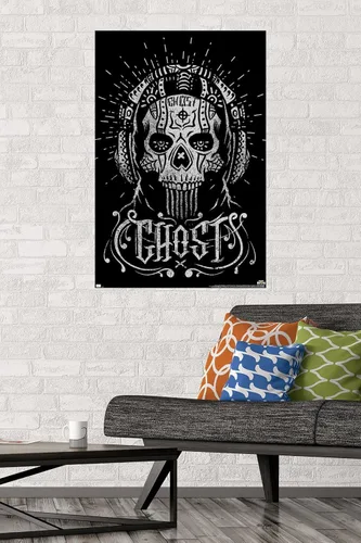 Vista 2 de Trends International Call of Duty: Modern Warfare 2 - Póster de pared Ghost Calavera, 34 pulgadas de largo x 22.4 pulgadas, versión sin marco