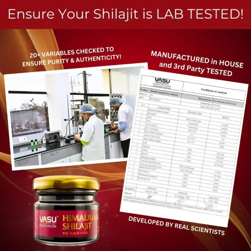 Vista 6 de Vasu Ayurveda Himalayan Shilajit Resina 400 mg – Potenciador de energía natural probado en laboratorio con ácido fúlvico y más de 85 minerales traza