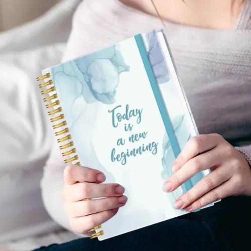 Vista 6 de Heveboik Cuaderno en blanco A5 - Cuaderno de papel en blanco de 70 hojas/140 páginas, papel blanco grueso de 100 GSM, diario en espiral en blanco