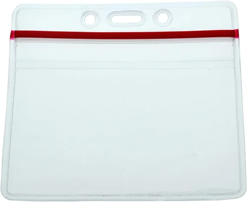 Vista 5 de Paquete de 5 portatarjetas de alta resistencia horizontal con cremallera resellable - Plástico transparente impermeable protector de tarjetas