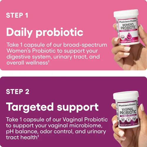 Vista 3 de Physician's CHOICE Feminine Power Duo Bundle - Probiótico vaginal 30ct + probiótico para mujer 60ct