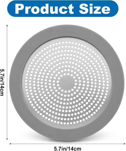 Vista 2 de 1 unids Flat Shower Drain Catcher Hair Catcher Shower Drain Cover