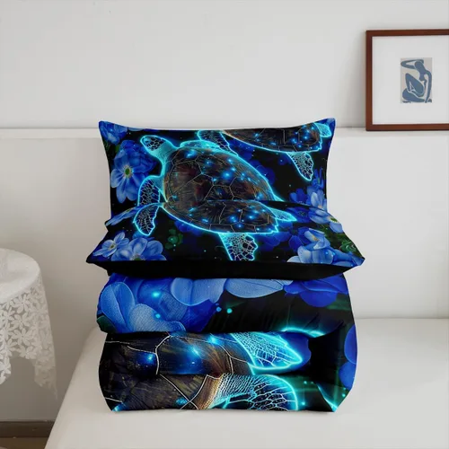 Vista 181 de Erosebridal Juego de edredón de hojas de cannabis, juego de ropa de cama de marihuana con estampado colorido de plantas, decoración bohemia de 2