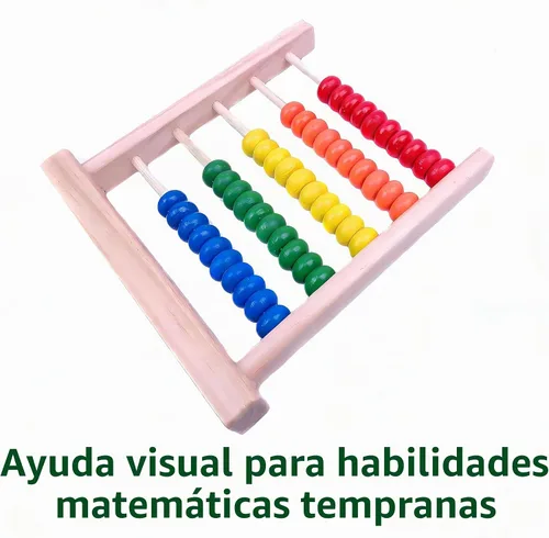 Vista 7 de MAGIKON Ábaco miniatura, marco de conteo de madera de 5 filas
