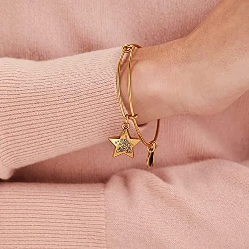 Vista 3 de Alex and Ani Brazalete con dije de estrella de Venus IV, dos tonos