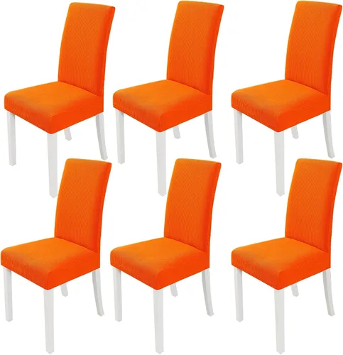 Vista 9 de PETCUTE Fundas elásticas para sillas de comedor, fundas elásticas antideslizantes para sillas de comedor, color gris, paquete de 2