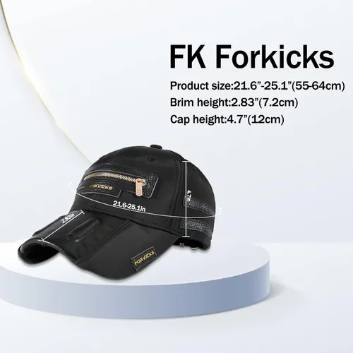 Vista 5 de FK FORKICKS Zipper Baseball Cap Hats for Men Hats for Women Trucker Hat Snapback Hats for Men Gorras para Hombres Originales