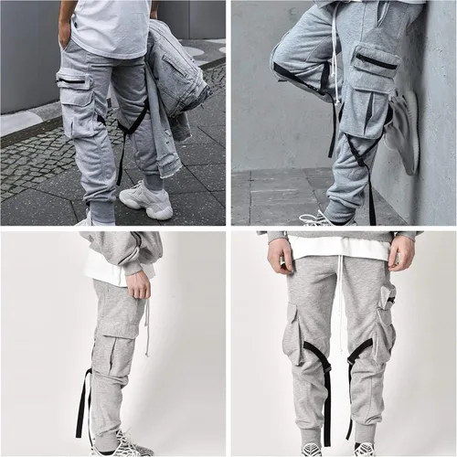 Vista 6 de XYXIONGMAO Streetwear Techwear - Pantalones de harén de hip hop para hombre, pantalones deportivos casuales sueltos, pantalones de hip-hop