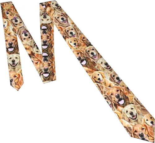 Vista 6 de OPSREY Labrador Retriever Perros Imprimir Corbata de los Hombres Corbata Moda Causal Clásico Flaco Corbata Para Boda Cena Fiesta, Negro