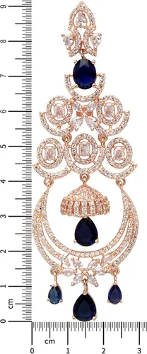 Vista 3 de ZENEME Pendiente de araña colgante de diamante americano con forma floral para mujer