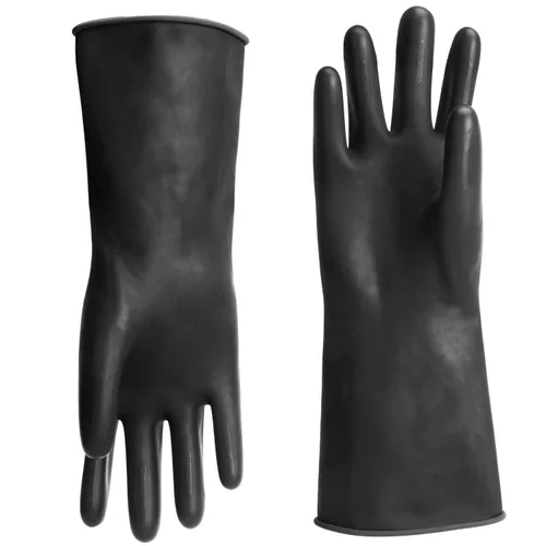 Vista 8 de Guantes Resistentes a Productos Químicos, 14" de Largo Negro Impermeables Resistentes a Álcali/Ácido/Aceite Reutilizables Guantes de Goma