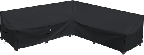 Vista 25 de Funda de Sofá Seccional de Servicio Pesado para Exteriores, Fundas Impermeables 600D para Sofá Seccional de Patio, Funda para Muebles de Jardín