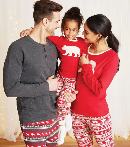 Vista 5 de Little Blue House unisex-baby Fair Isle Bear & Moose Family Pajamas