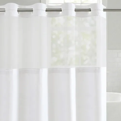 Vista 20 de Americanflat 71x74 Cortina de Ducha Sólida Negra - Cortina de Ducha Larga Resistente al Agua con Ojales de Metal Duraderos y 12 Ganchos - 100%