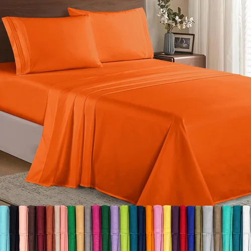 Vista 45 de Elegant Comfort - Juego de sábanas de microfibra de 1500 hilos de calidad hotelera prémium de 4 piezas - Resistente a arrugas, sábana bajera