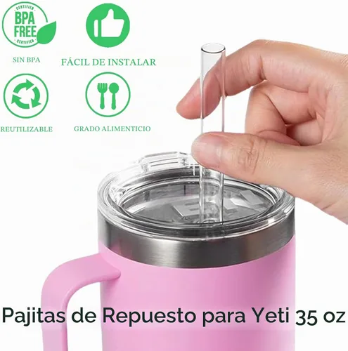 Vista 5 de Paquete de 6 pajitas para vaso YETI de 35 onzas, 9.45 pulgadas de largo